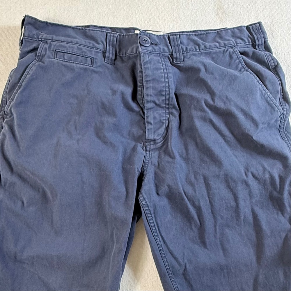 Deus Ex Machina Floyd Pant Mens 34x31 Chino Button Fly Navy Blue